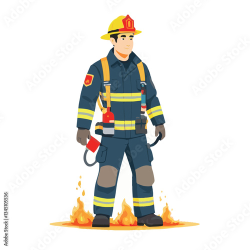 fireman, firefighter, safety, emergency, danger, man, rescue, fire, fighter, uniform, helmet, protection, background, service, red, equipment, hose, occupation, job, burn, person, work, male, hero, pr