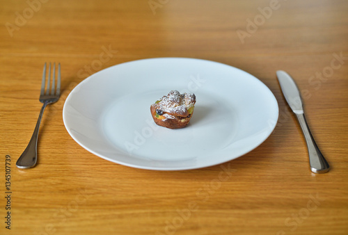 Festive Easter Cake with Cutlery on a Plate
