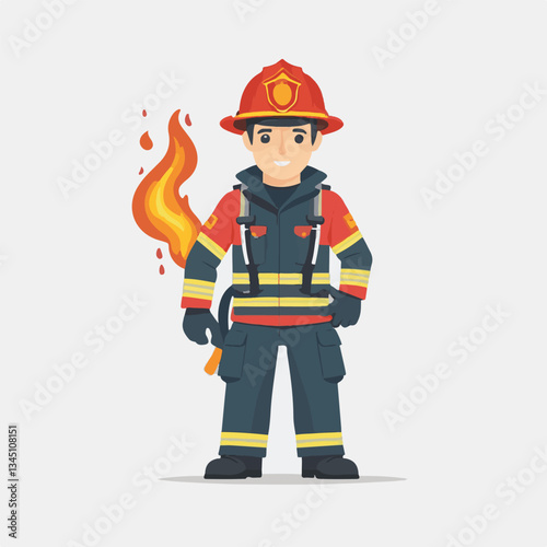 fireman, firefighter, safety, emergency, danger, man, rescue, fire, fighter, uniform, helmet, protection, background, service, red, equipment, hose, occupation, job, burn, person, work, male, hero, pr