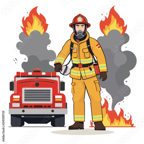 fireman, firefighter, safety, emergency, danger, man, rescue, fire, fighter, uniform, helmet, protection, background, service, red, equipment, hose, occupation, job, burn, person, work, male, hero, pr