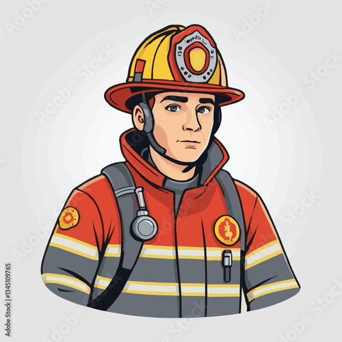 fireman, firefighter, safety, emergency, danger, man, rescue, fire, fighter, uniform, helmet, protection, background, service, red, equipment, hose, occupation, job, burn, person, work, male, hero, pr