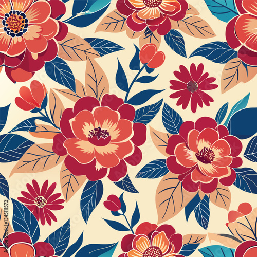 Wallpaper Mural Exquisite Seamless Floral Pattern for Textiles and Home Decor Torontodigital.ca