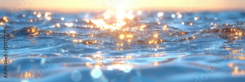 Obraz na płótnie Golden Sunrise on Sparkling Water w salonie