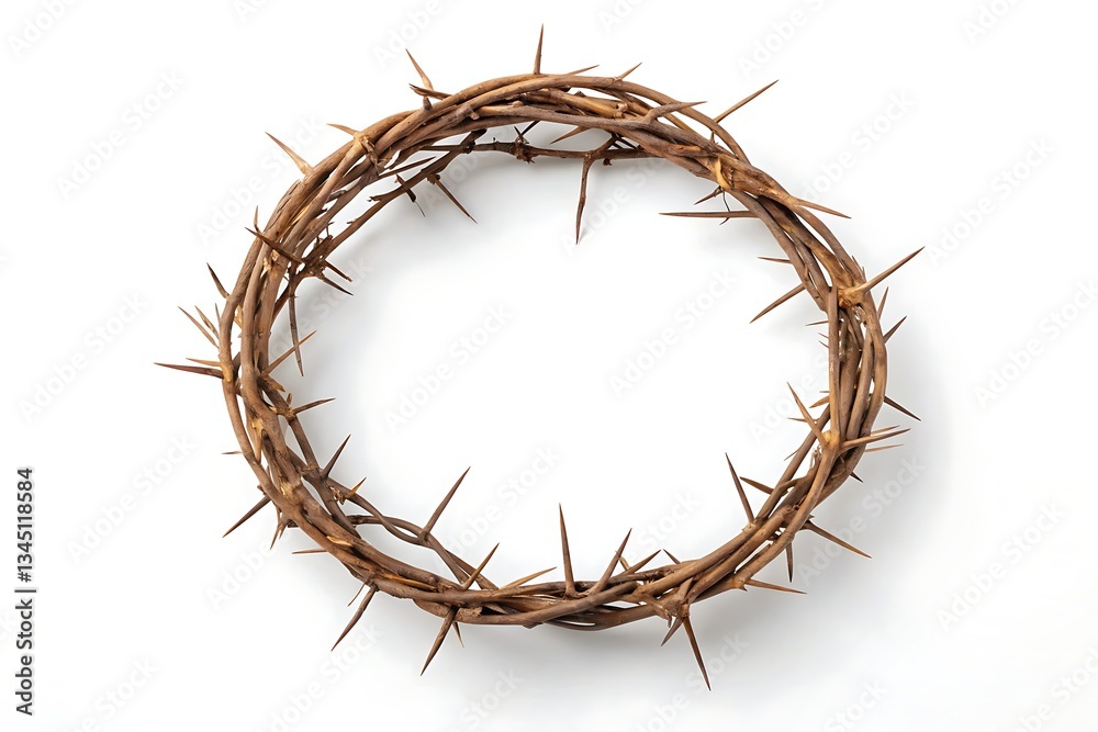 Fototapeta premium Crown of thorns isolated on white background - easter religious symbol