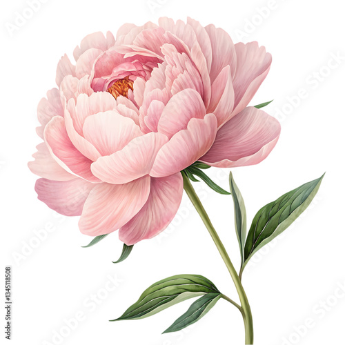 Pink Peony Flower Floral Bloom Illustration