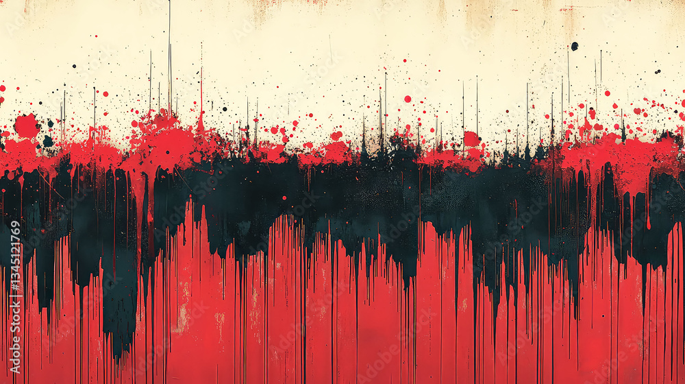 Fototapeta premium Crimson Drips: An Abstract Expression of Raw Emotion and Unbridled Energy