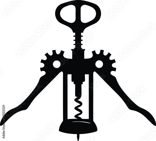 corkscrew silhouette vector,wine bottle opener 