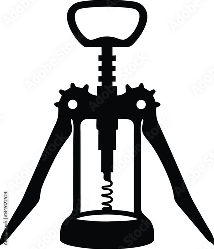 corkscrew silhouette vector,wine bottle opener 