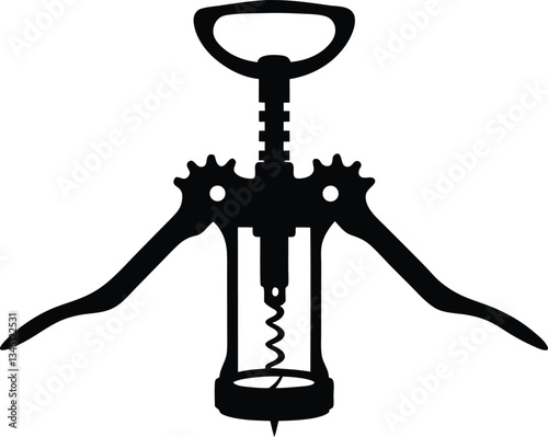 corkscrew silhouette vector,wine bottle opener 