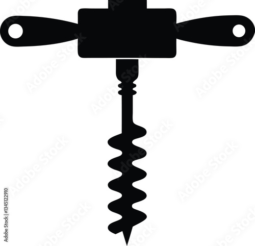 corkscrew silhouette vector,wine bottle opener 