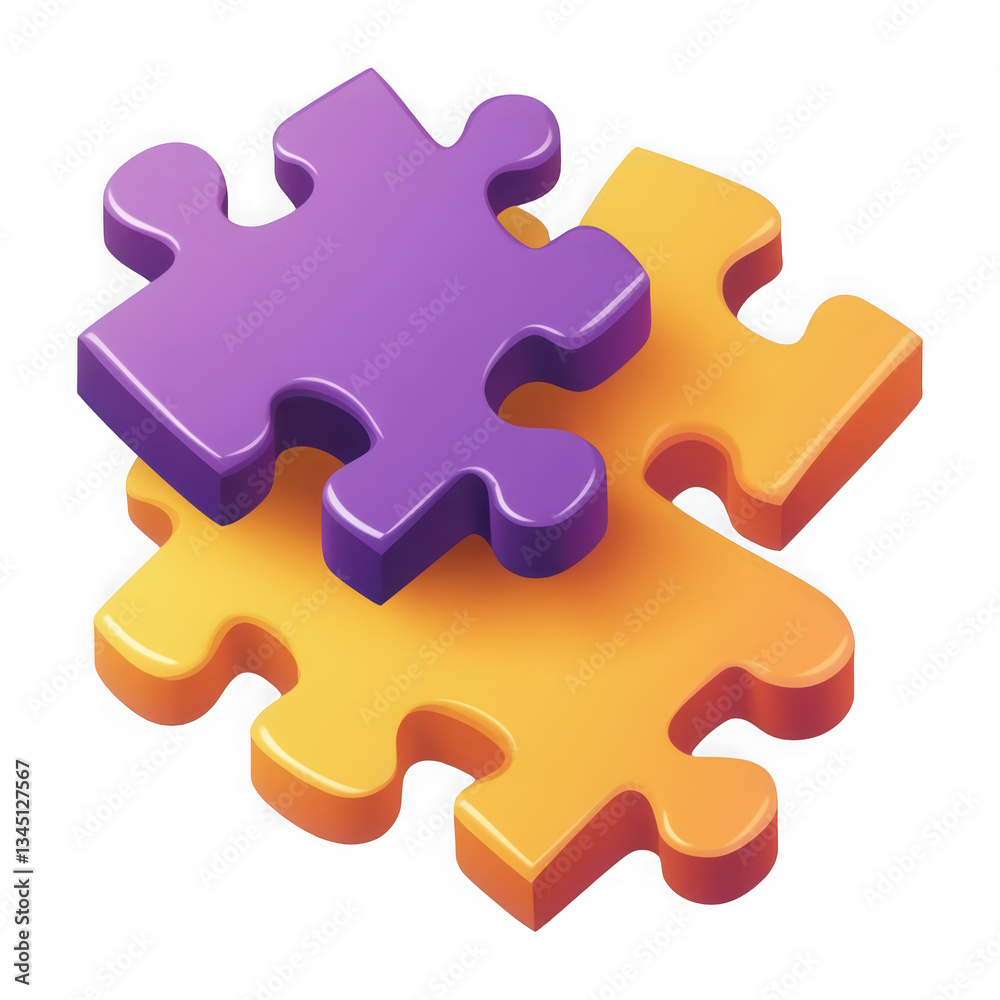 3D icon of a colorful puzzle piece with a checkmark, isolated on a transparent background 3D icon of a colorful puzzle piece with a checkmark, isolated on a transparent background