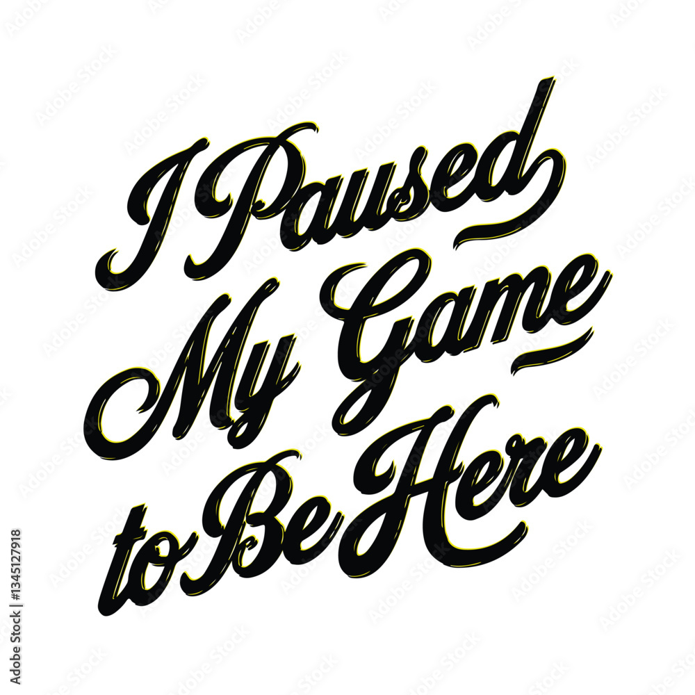Naklejka premium Stylized text, Black and yellow typography, Cursive font, Inspirational quote, White background, Elegant script, Shadow effect, Motivational message.
