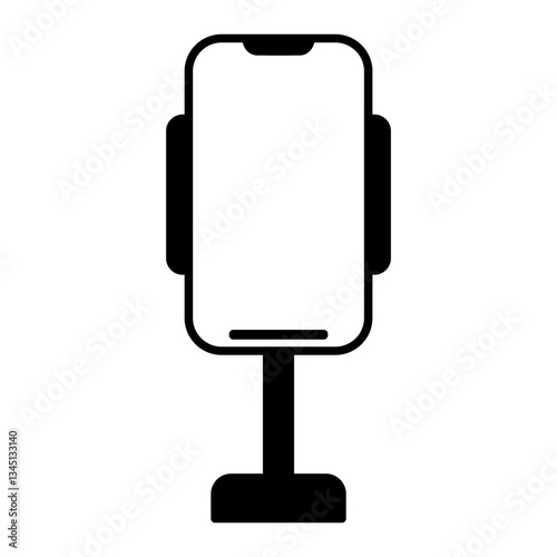 phone holder icon, simple flat style, illustration, logo sign symbol pictogram template, for ui or ux isolated on white for mobile app, editable