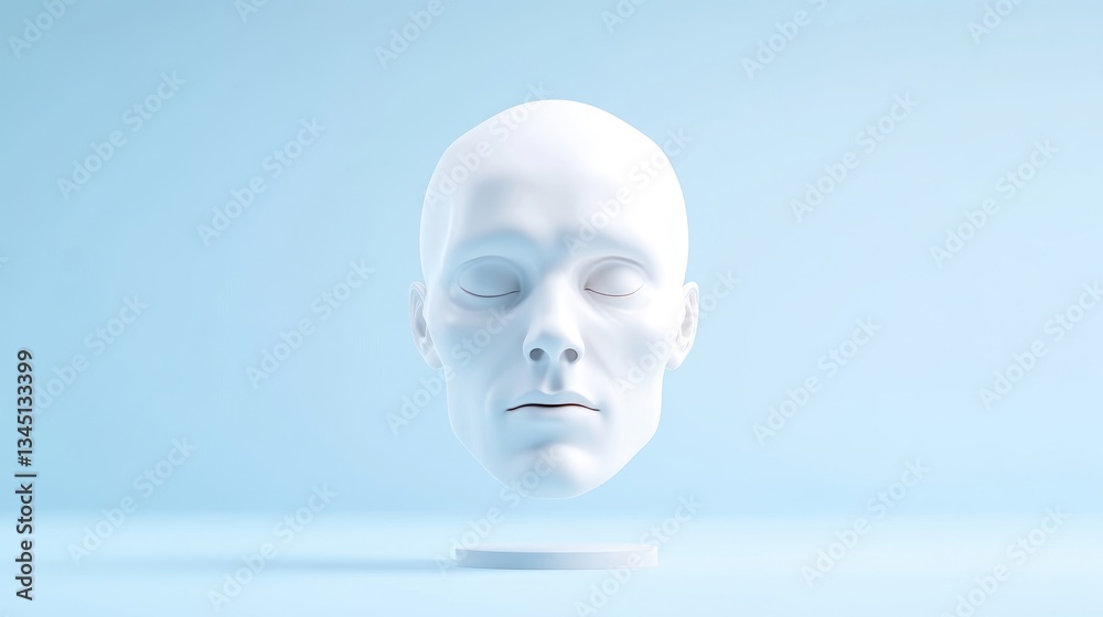 Obraz premium Peaceful, serene, white head, floating
