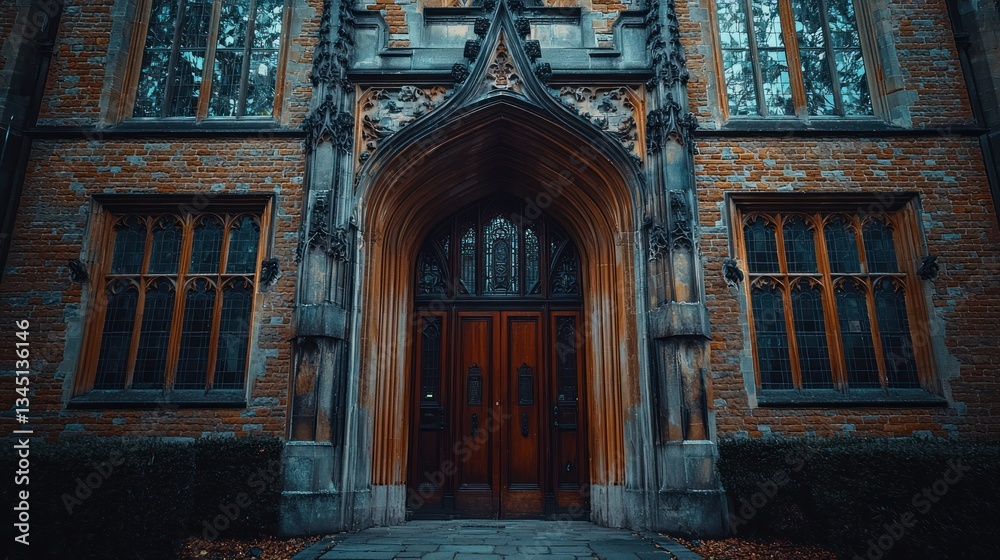 Fototapeta premium Ornate stone doorway of a historic building