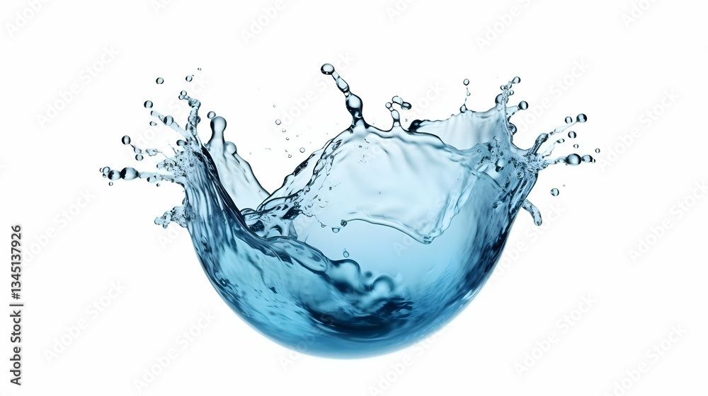 A refreshing burst of pure water exploding in a vibrant splash against a bright white background. A refreshing burst of pure water exploding in a vibrant splash against a bright white background.
