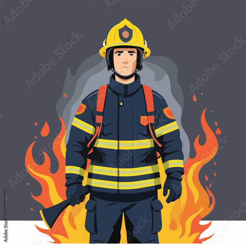 fireman, firefighter, safety, emergency, danger, rescue, fire, man, fighter, uniform, helmet, equipment, red, service, protection, background, hose, work, occupation, job, burn, person, hero, professi