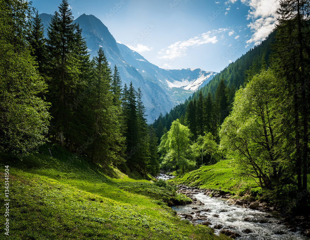 Obraz premium Generated image 穏やかな春の川