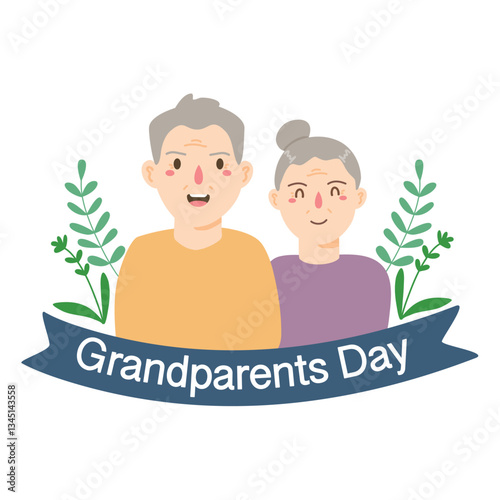 Grandmother and grandfather, happy grandparents day design