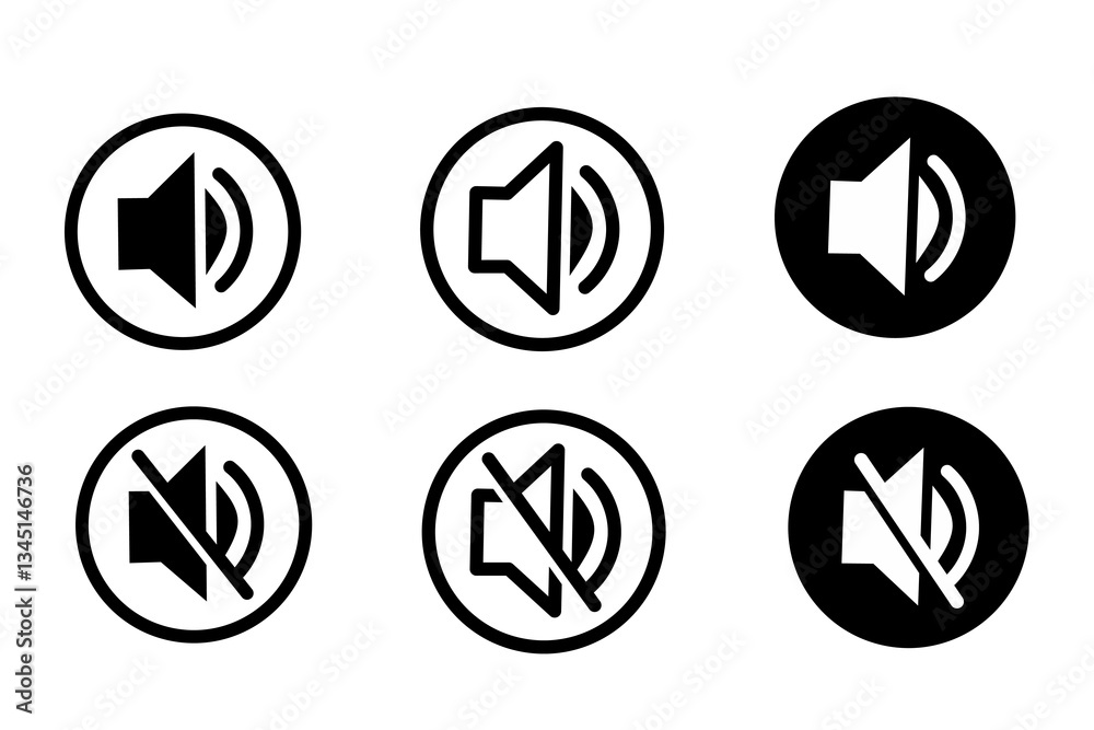 Speaker Set Icon. Sound Icon, Vector Illustration. multimedia icon Speaker Set Icon. Sound Icon, Vector Illustration. multimedia icon