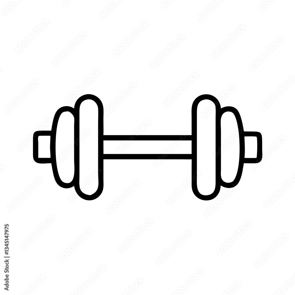 Dumbbell outline icon for fitness training and exercise Dumbbell outline icon for fitness training and exercise