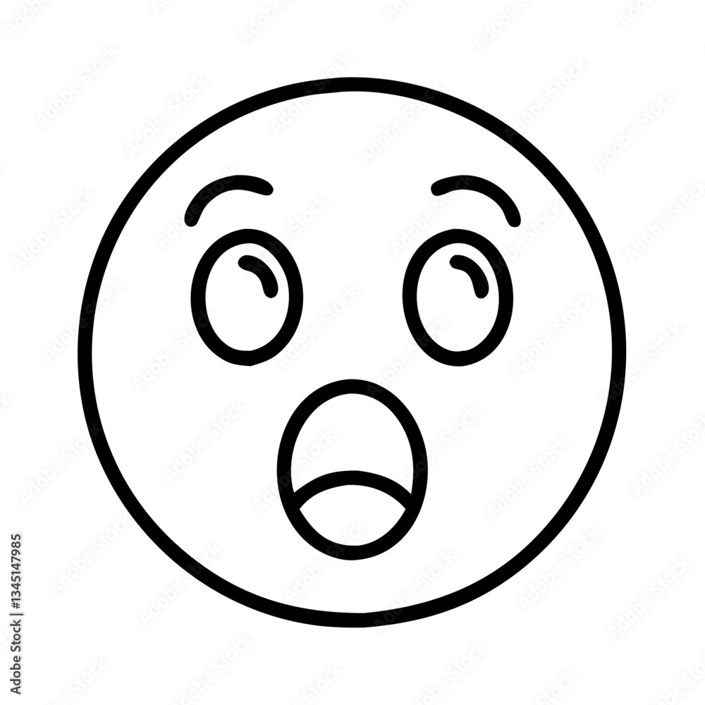 Fototapeta premium shocked emoji showing surprise against a simple white background