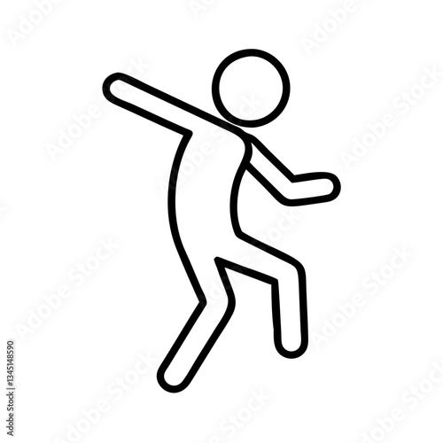 Dancing figure performing lively movement against a plain background  