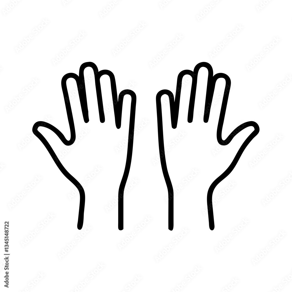 raised hands symbolizing openness and positivity in a minimalist design raised hands symbolizing openness and positivity in a minimalist design