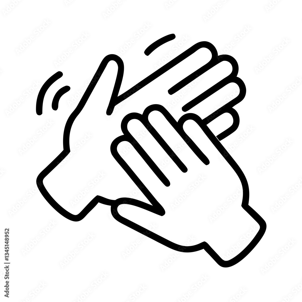 Hands clapping in appreciation against a white background Hands clapping in appreciation against a white background
