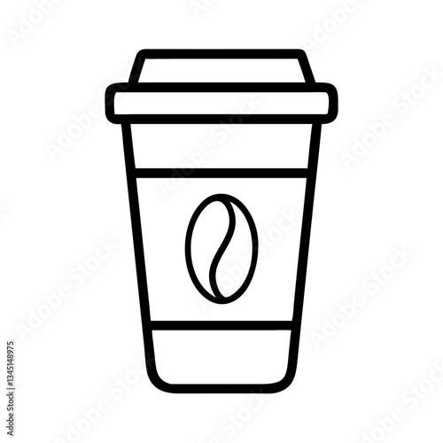 Icon of a Coffee Cup in Minimalist Style  