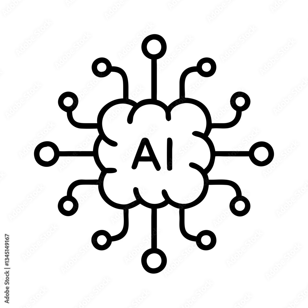 AI Icon Representing Artificial Intelligence Technology AI Icon Representing Artificial Intelligence Technology