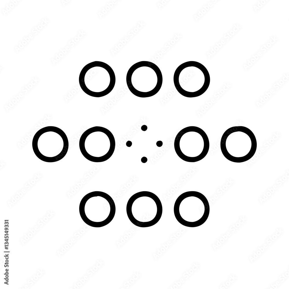 Group of Dots and Circles in Minimalist Design Group of Dots and Circles in Minimalist Design