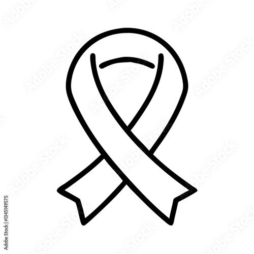 Pink ribbon symbolizing cancer awareness in minimalist style  