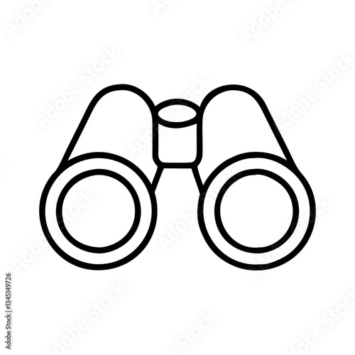Binoculars icon in minimalist style with black outline  