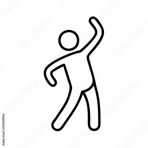Icon of a person warming up with a raised arm  