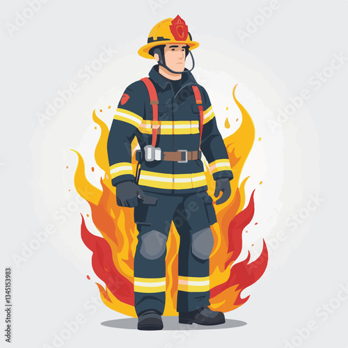 fireman, firefighter, safety, emergency, danger, rescue, fire, man, fighter, uniform, helmet, equipment, red, service, protection, background, hose, work, occupation, job, burn, person, hero, professi
