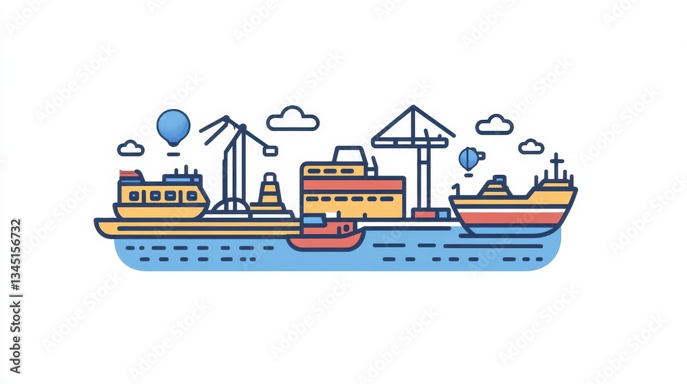 Colorful Shipping Vessels Colorful Shipping Vessels