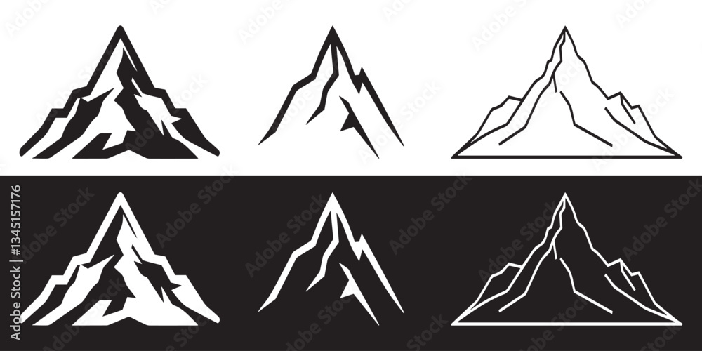 Obraz premium hill icon set vector