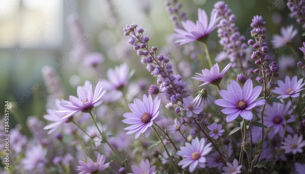 Ethereal Purple Flowers A Whimsical Floral Arrangement Ethereal Purple Flowers A Whimsical Floral Arrangement