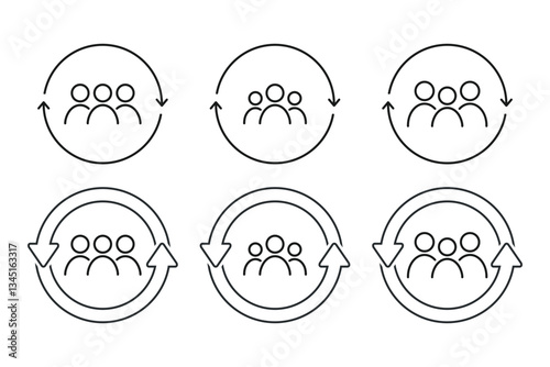 People rotaion, retention icon. Vector illustration