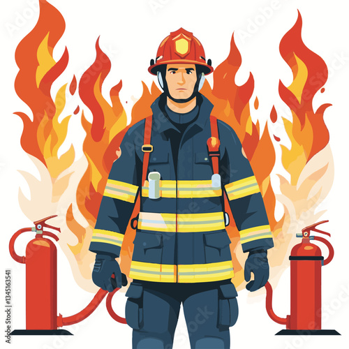 fireman, firefighter, safety, emergency, danger, rescue, fire, man, fighter, uniform, helmet, equipment, red, service, protection, background, hose, work, occupation, job, burn, person, hero, professi