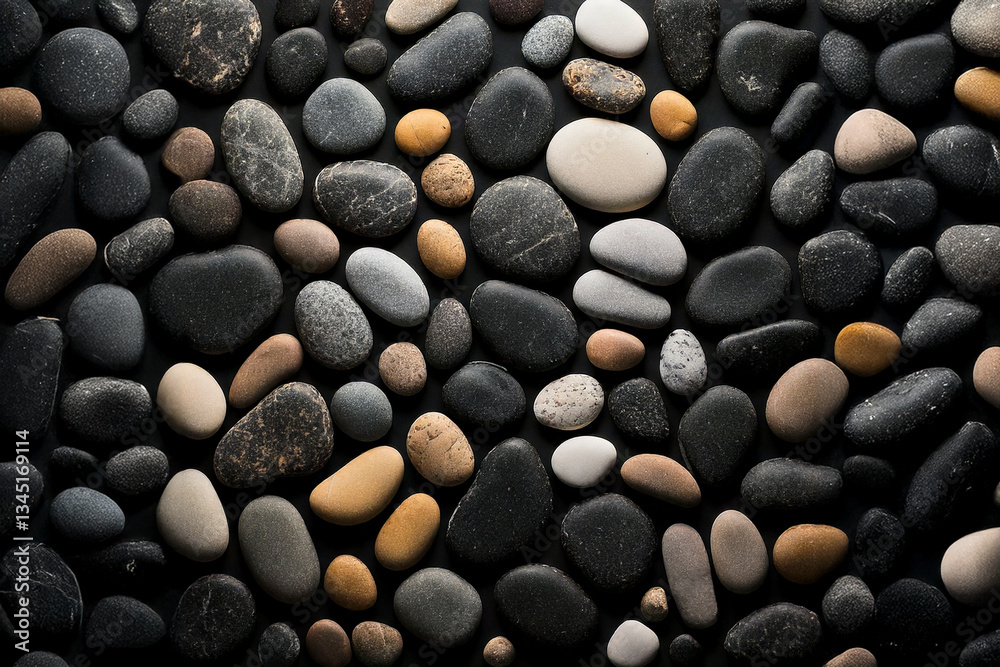 pebbles on a dark background