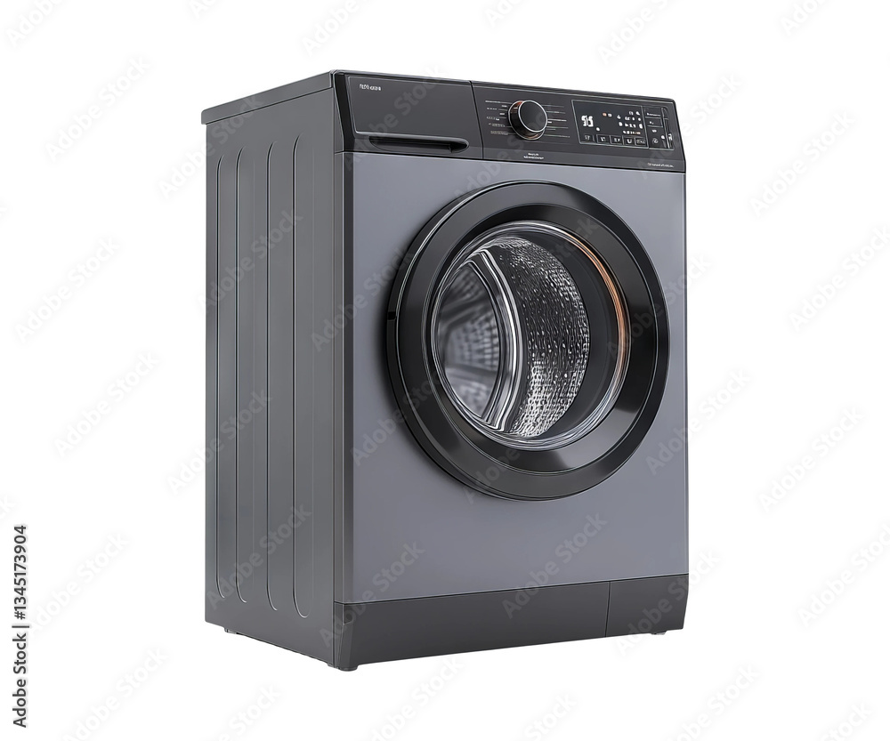 Modern Front-Loading Washing Machine in Sleek Gray Finish for Home Use Modern Front-Loading Washing Machine in Sleek Gray Finish for Home Use