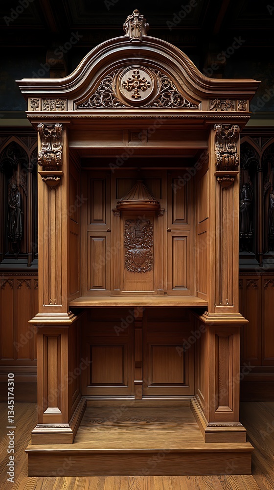 Fototapeta premium Historic Grand Hall with Wooden Interior and Stunning Sunlit Design Picture