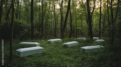abandoned graveyard untouched for long time ago 