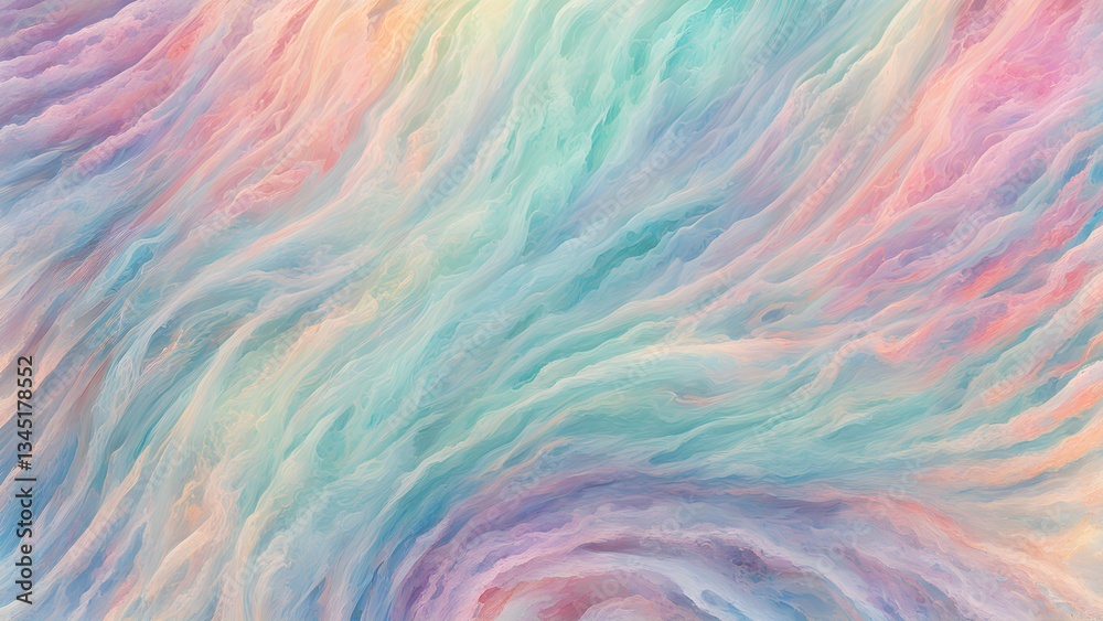 Abstract painting pastel colors swirling patterns, creating a dreamy calming visual. Abstract painting pastel colors swirling patterns, creating a dreamy calming visual.