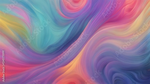 Wallpaper Mural Abstract image featuring pastel-colored swirls waves, creating a calming dreamy effect. Torontodigital.ca