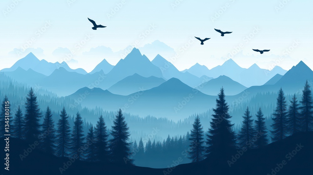 Obraz premium Serene Mountain Landscape