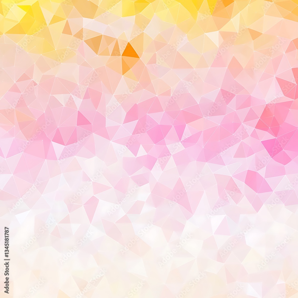 Obraz premium Abstract Pink Yellow Triangle Mosaic Background.