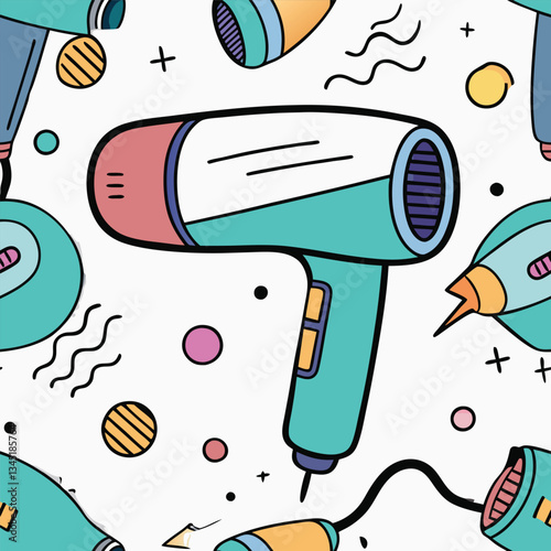 Hand Drawn Hair Dryer Doodle Illustration with Simple Lines